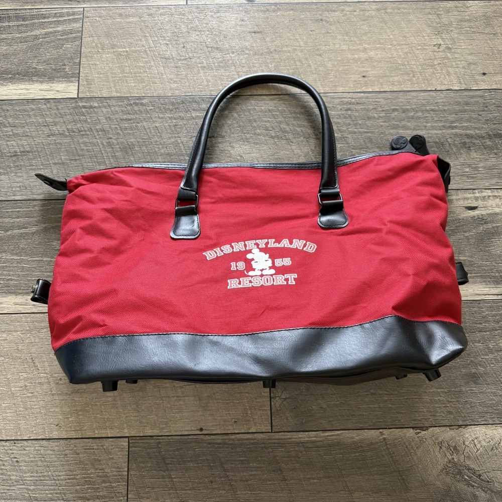 VTG Walt Disney World Resort Parks Mickey Mouse Carry On Duffle Bag Faux Leather - Picture 12 of 12